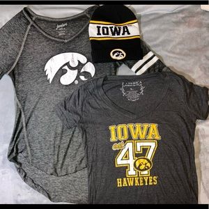 Iowa Hawkeyes T-shirts and Nike Beanie (His and Hers Bundle)